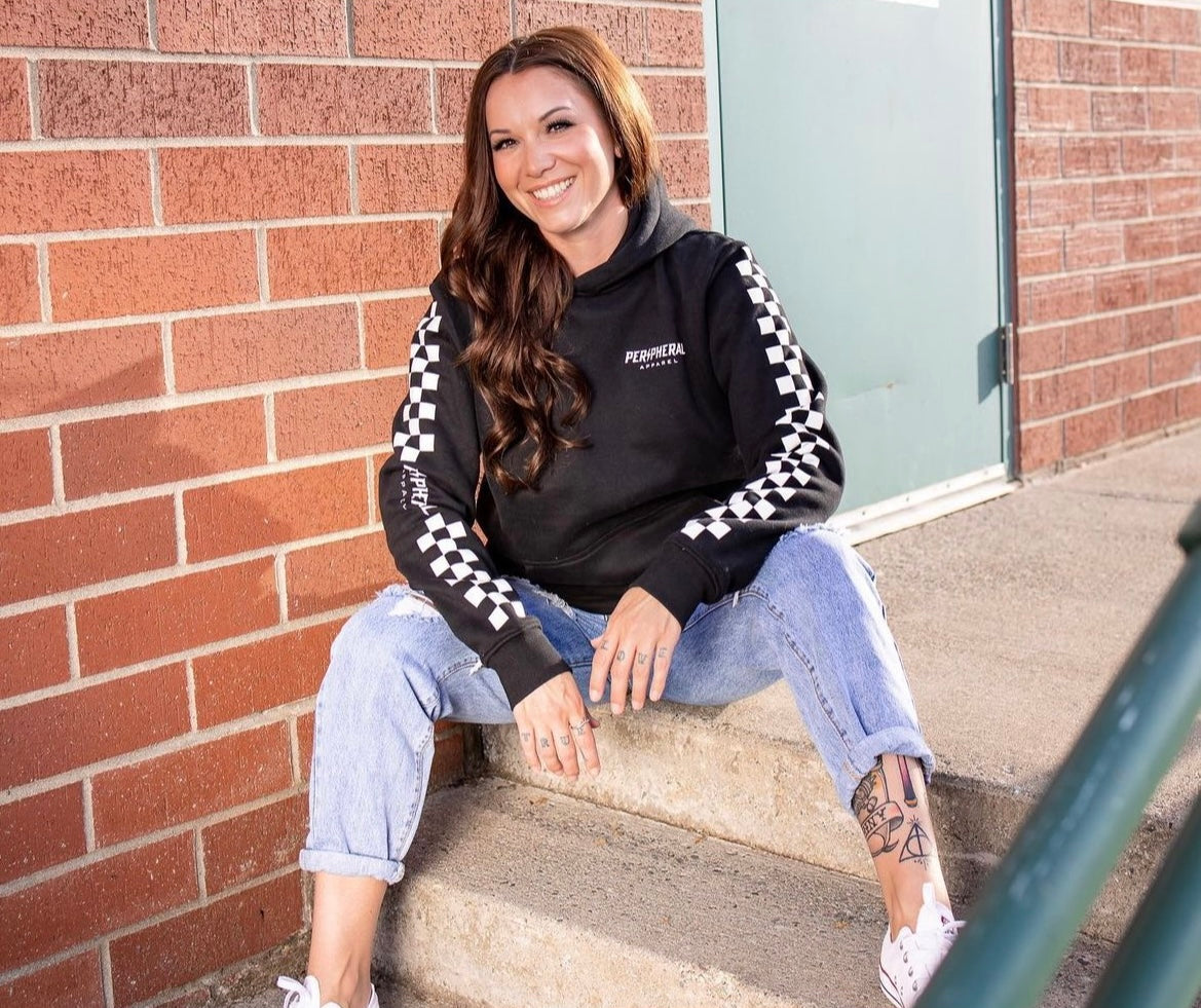 Black Checkered Hoodie