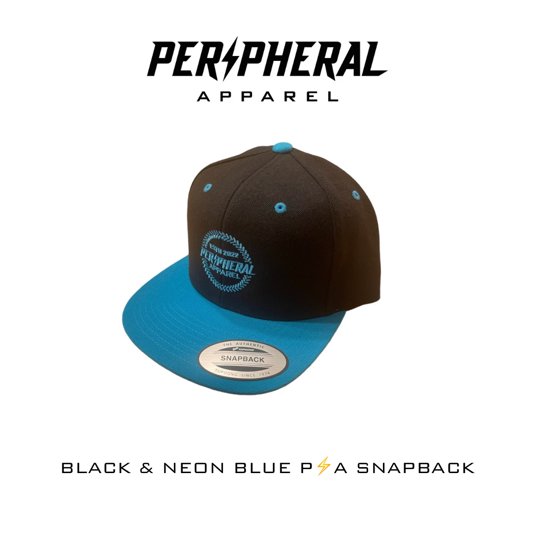 Black & Neon Blue Snapback