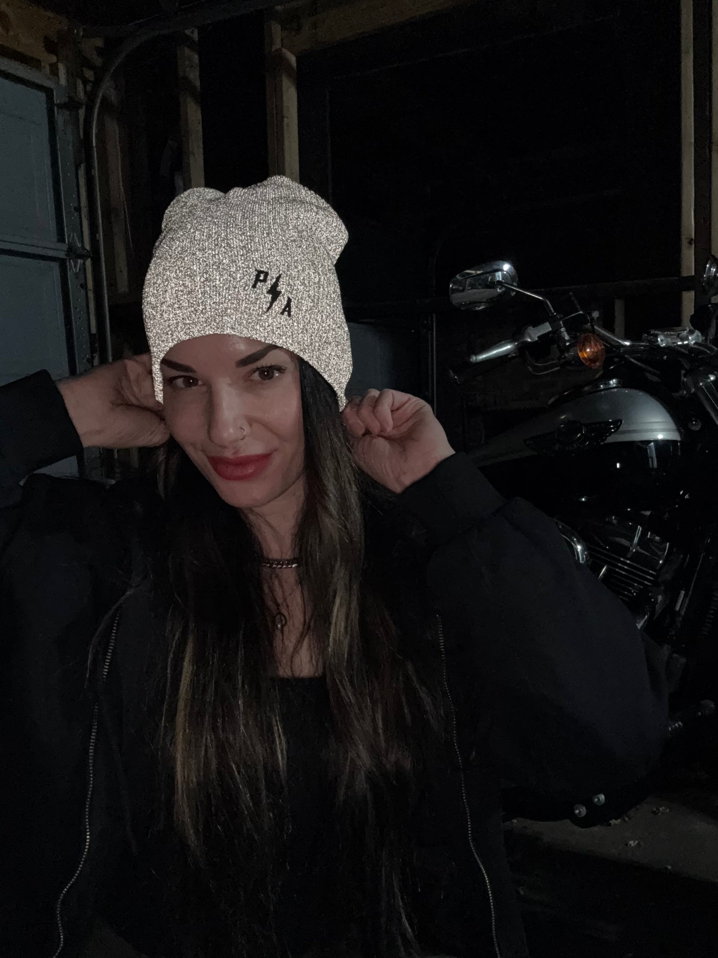 Reflective Monogram Beanie