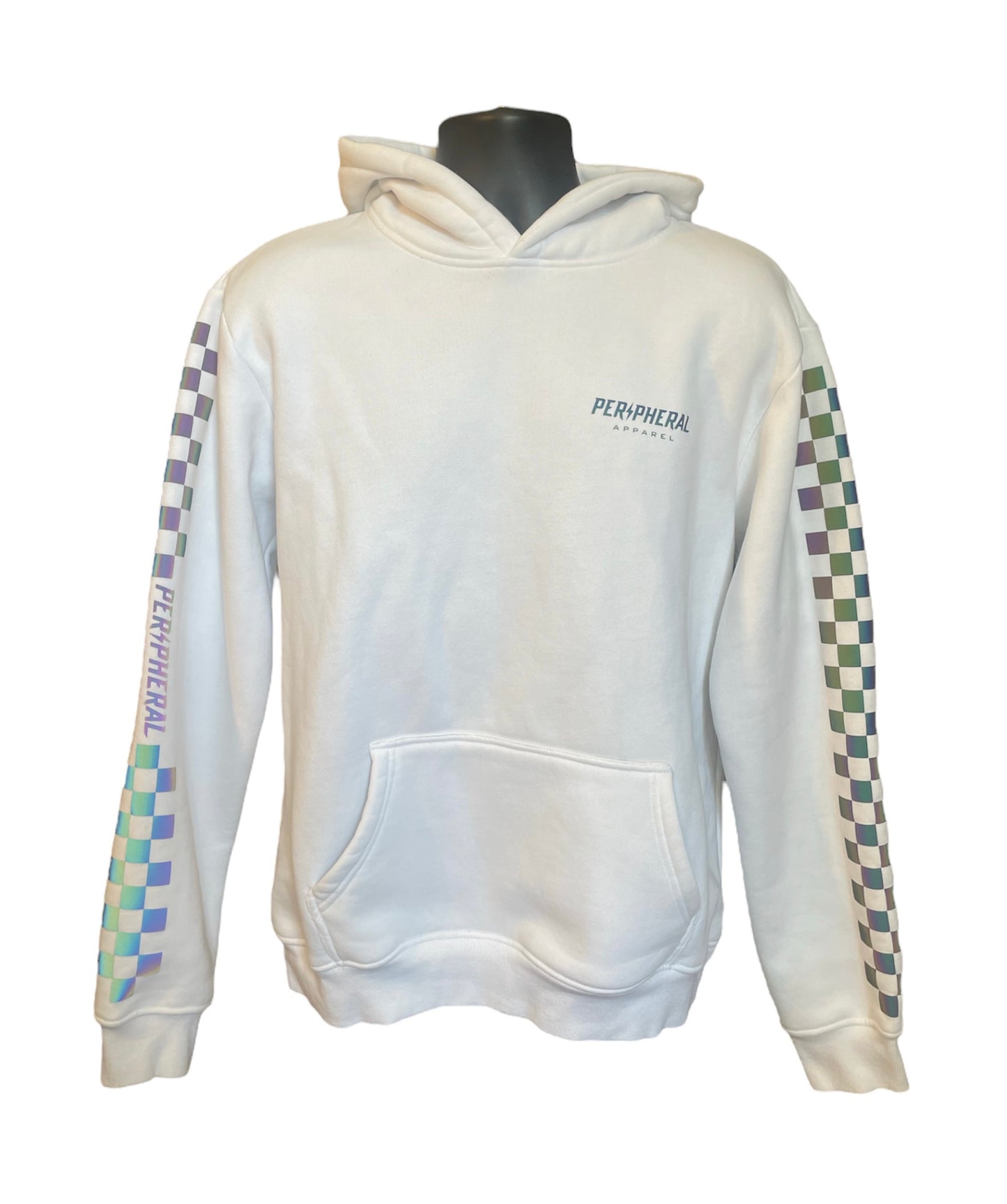 White Checkered Hoodie