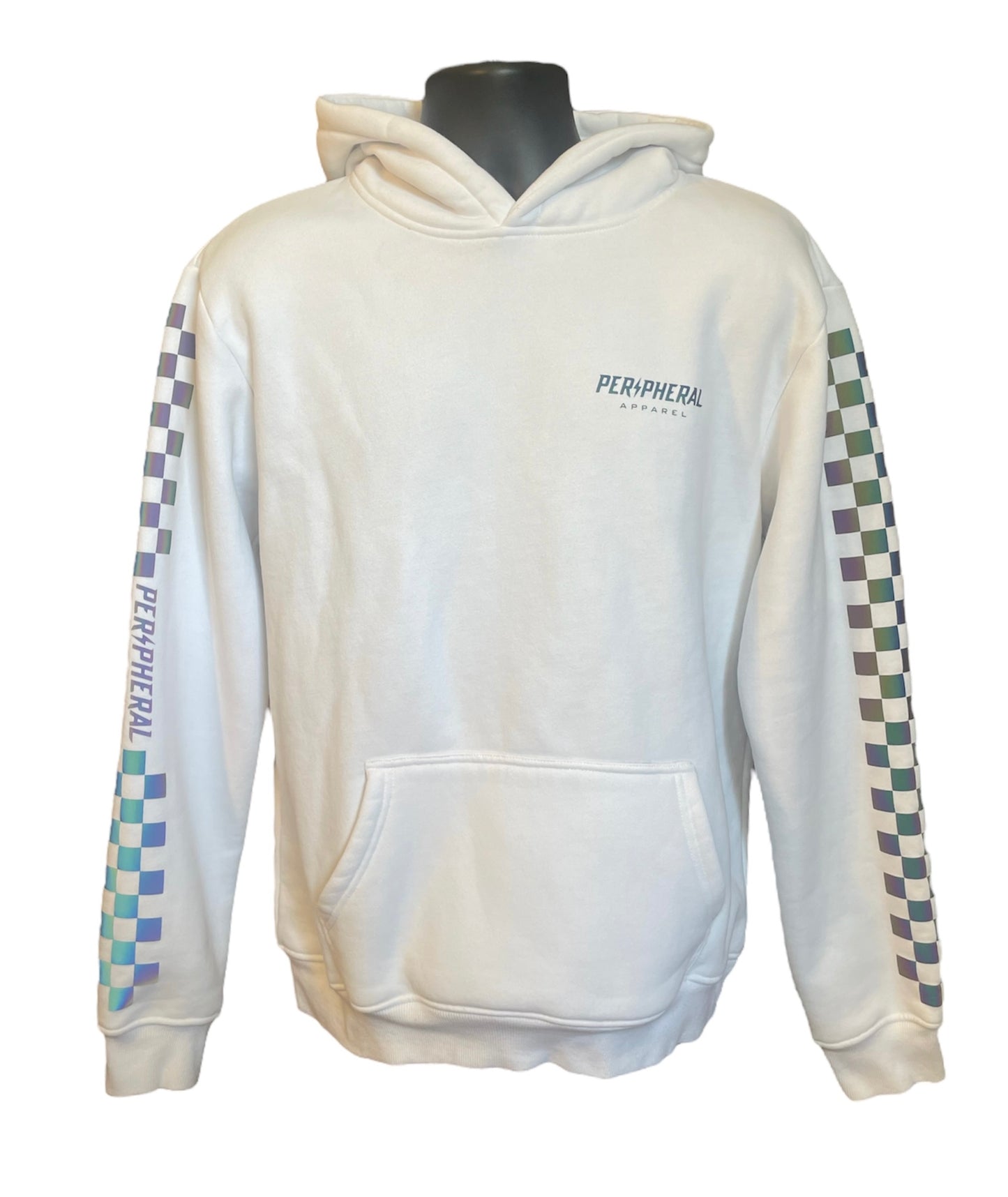 White Checkered Hoodie