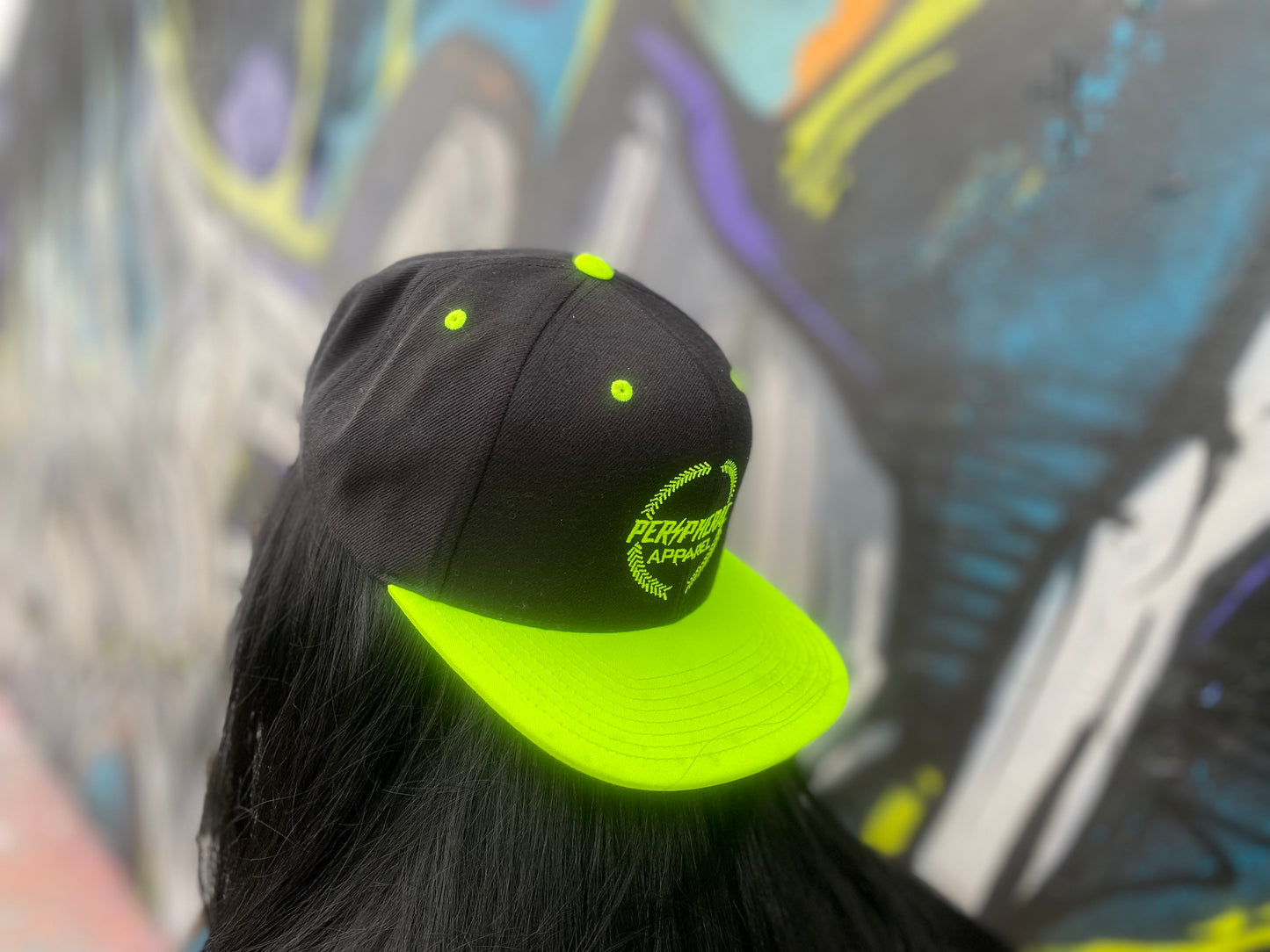 Black & Neon Green Snapback