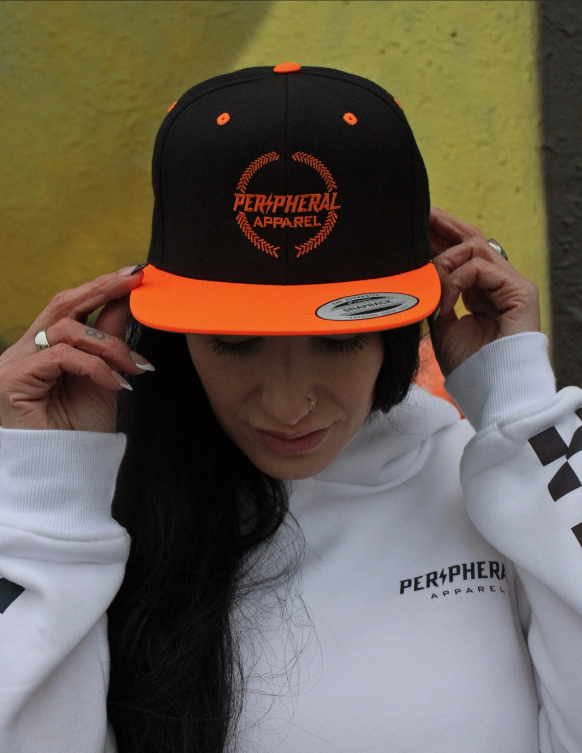 Black & Neon Orange Snapback