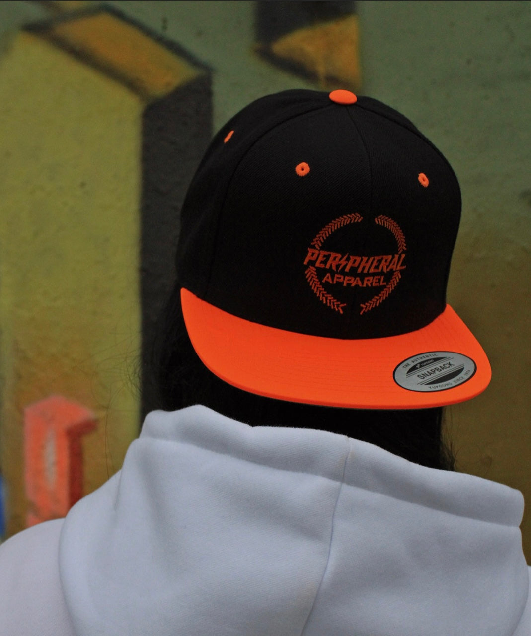 Black & Neon Orange Snapback